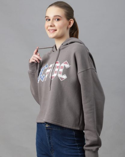 AC/DC Grey Oversized Hoodie Women - Image 2