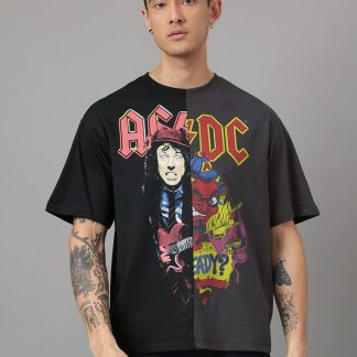 ACDC Black & Grey Oversized Tshirt Men