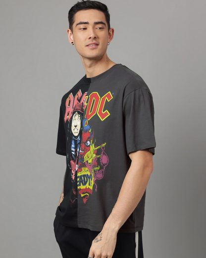 ACDC Black & Grey Oversized Tshirt Men - Image 3