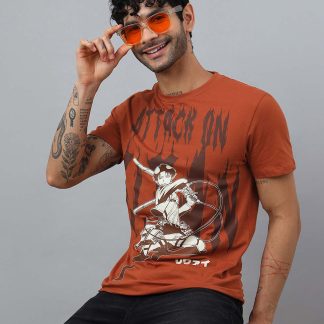 Attack On Titan Printed Regular Fit Tshirt For Men