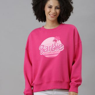 Barbie Pink Oversized Sweatshirt Women