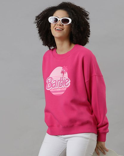 Barbie Pink Oversized Sweatshirt Women - Image 2