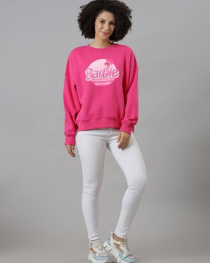 Barbie Pink Oversized Sweatshirt Women - Image 4