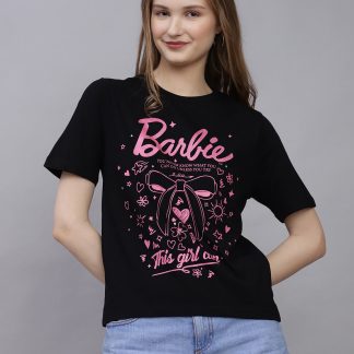 Barbie Printed Regular Fit Tshirt For Women