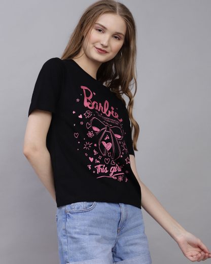 Barbie Printed Regular Fit Tshirt For Women - Image 2