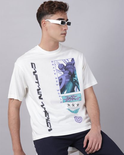 Captain America Printed Oversized Tshirt For Men