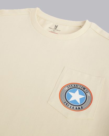 Captain America Beige Oversized Tshirt Men - Image 2
