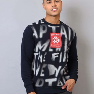 Captain America Printed Regular fit Sweatshirt For Men