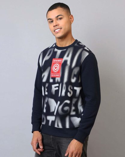 Captain America Printed Regular fit Sweatshirt For Men - Image 2