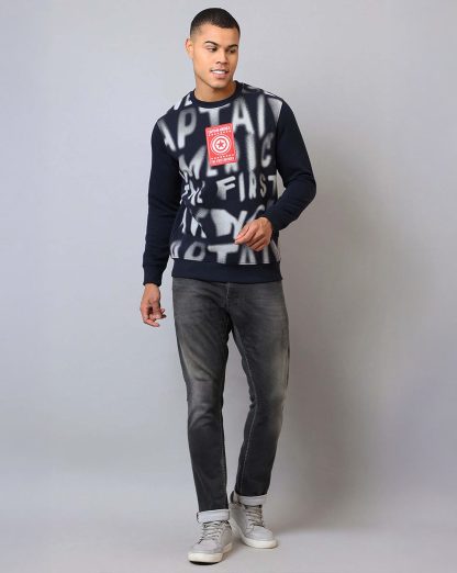 Captain America Printed Regular fit Sweatshirt For Men - Image 4