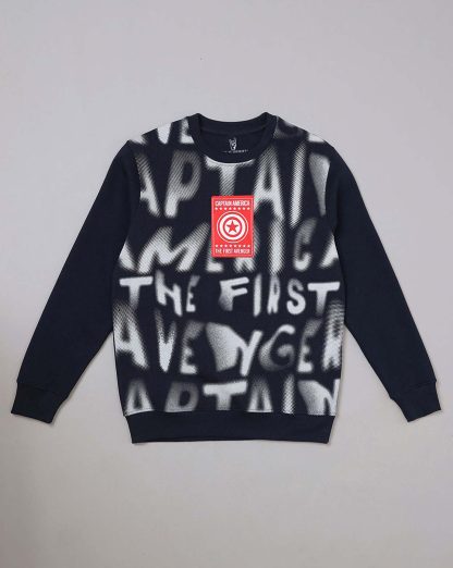 Captain America Printed Regular fit Sweatshirt For Men - Image 5