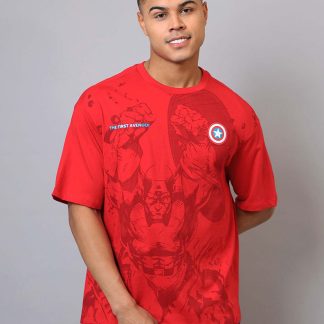 Captain America Printed Oversized Tshirt For Men