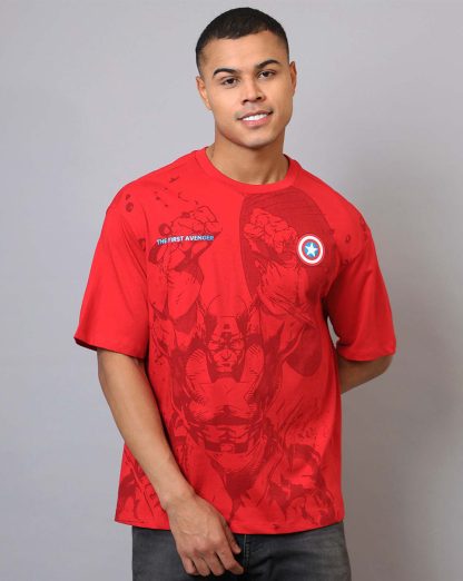 Captain America Printed Oversized Tshirt For Men