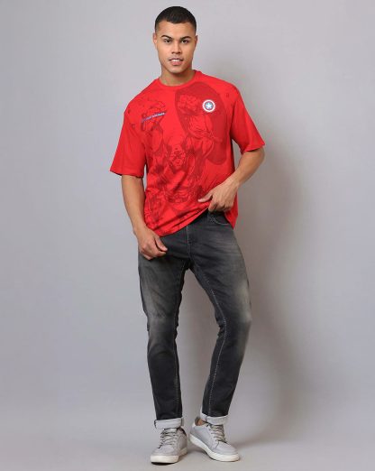 Captain America Printed Oversized Tshirt For Men - Image 4
