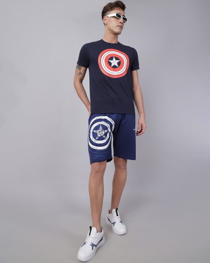 Captain America Printed Regular Fit Shorts For Men - Image 5