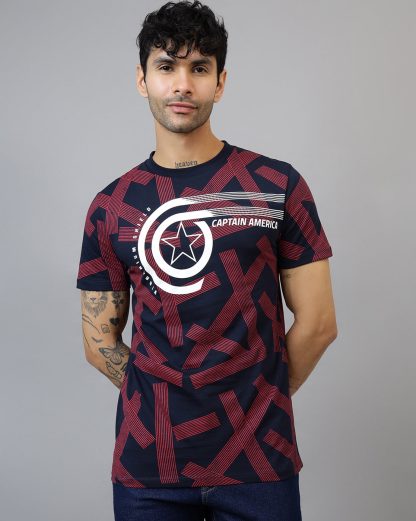 Captain America Printed Regular Fit Tshirt For Men