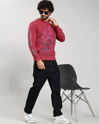 Dragon Ball Z Red Regular Fit Sweatshirt Men - Image 4
