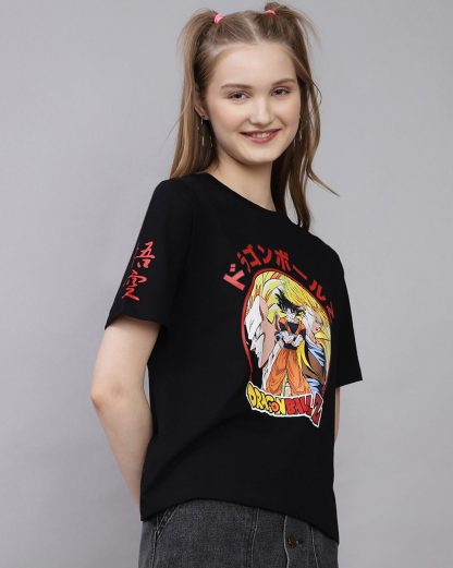 Dragon Ball Z Printed Regular Fit Tshirt For Women - Image 2