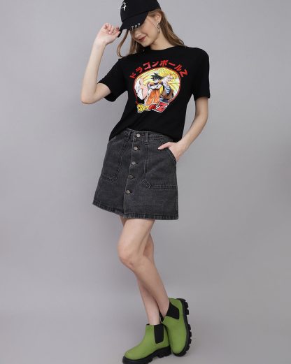 Dragon Ball Z Printed Regular Fit Tshirt For Women - Image 4