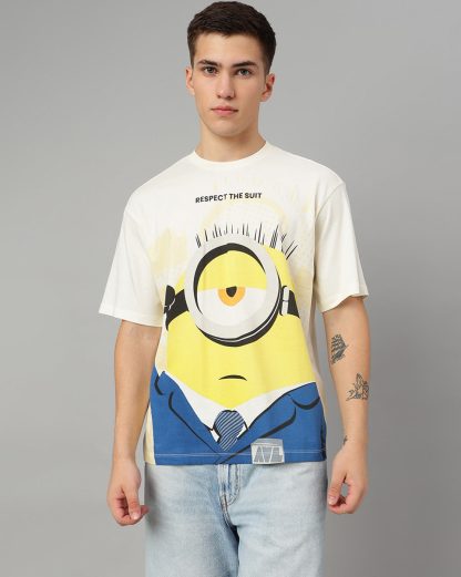 Minions Off White Oversized Tshirt Men
