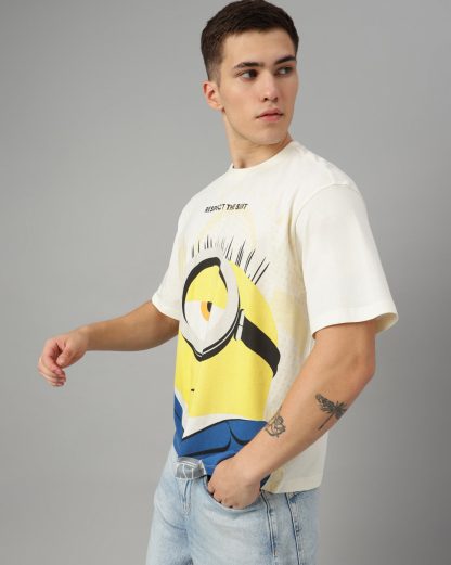 Minions Off White Oversized Tshirt Men - Image 3