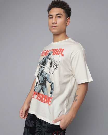 Deadpool & Wolverine Off White Oversized Tshirt Men - Image 3
