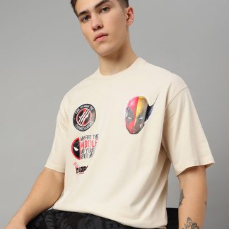 Deadpool & Wolverine Beige Oversized Tshirt Men