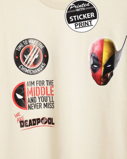 Deadpool & Wolverine Beige Oversized Tshirt Men - Image 2
