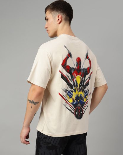 Deadpool & Wolverine Beige Oversized Tshirt Men - Image 4
