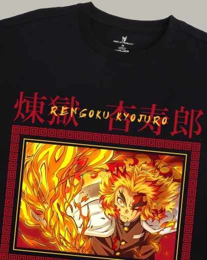 Demon Slayer Kyojuro Rengoku Oversized Tshirt Men - Image 2