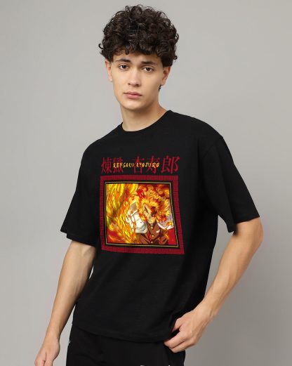 Demon Slayer Kyojuro Rengoku Oversized Tshirt Men - Image 3