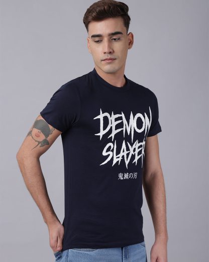 Demon Slayer Printed Regular Fit Tshirt For Men - Image 3