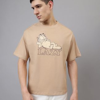 Garfield Lazy Beige Oversized Tshirt Men