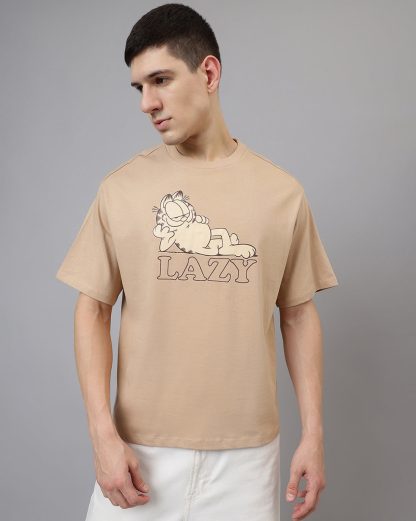 Garfield Lazy Beige Oversized Tshirt Men