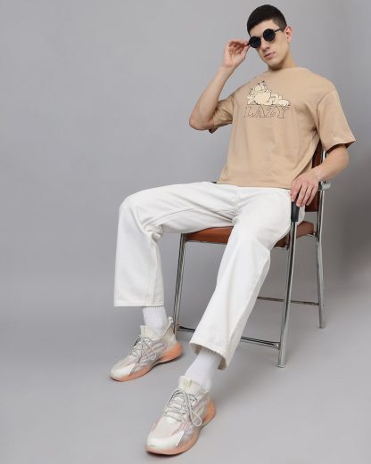 Garfield Lazy Beige Oversized Tshirt Men - Image 5