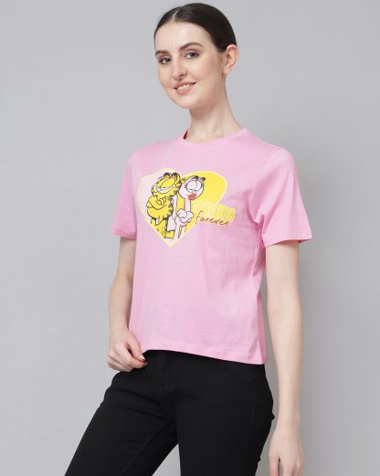 Garfield Printed Regular Fit Tshirt For Women - Image 2