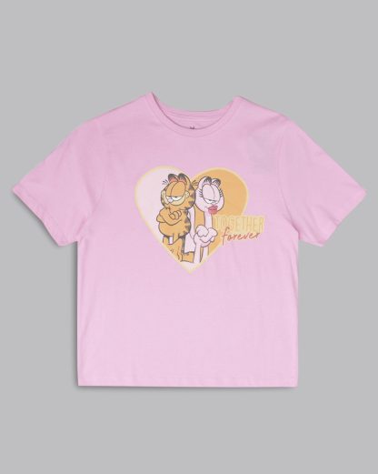 Garfield Printed Regular Fit Tshirt For Women - Image 5