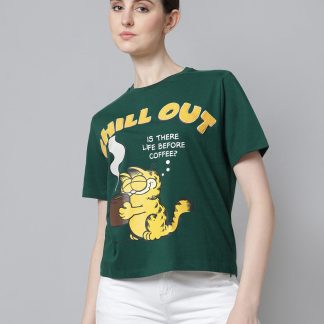 Garfield Printed Regular Fit Tshirt For Women