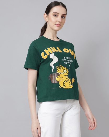 Garfield Printed Regular Fit Tshirt For Women - Image 2
