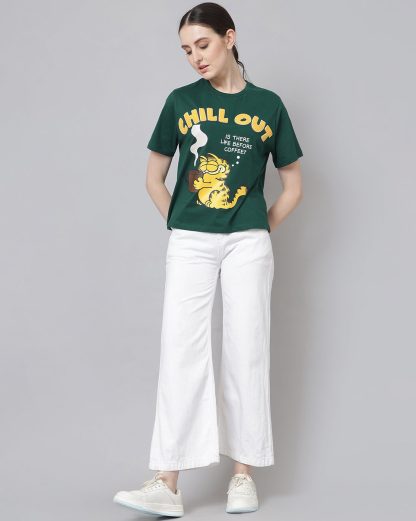 Garfield Printed Regular Fit Tshirt For Women - Image 4