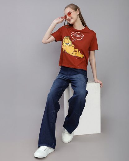 Garfield Printed Regular Fit Tshirt For Women - Image 7