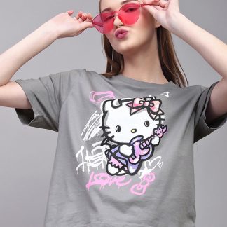 Hello Kitty Regular Fit Tshirt For Women