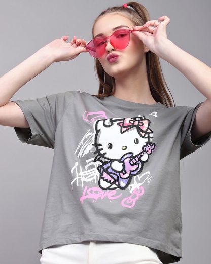 Hello Kitty Regular Fit Tshirt For Women