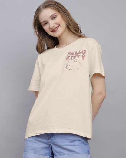 Hello Kitty Printed Oversized Tshirt For Women - Image 2