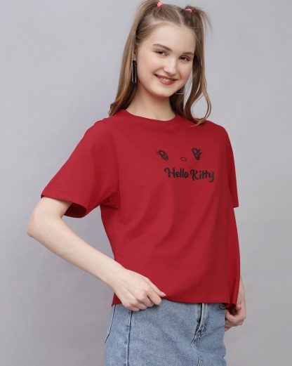 Hello Kitty Printed Oversized Tshirt For Women - Image 3