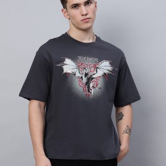 House Of The Dragon Grey Oversized Tshirt Men