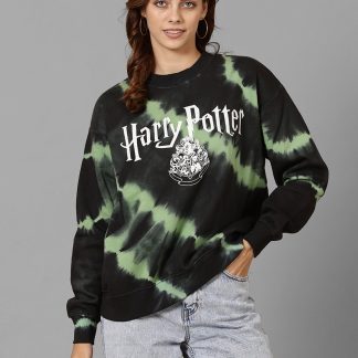 Harry Potter Slytherin Theme Oversized Sweatshirt Women
