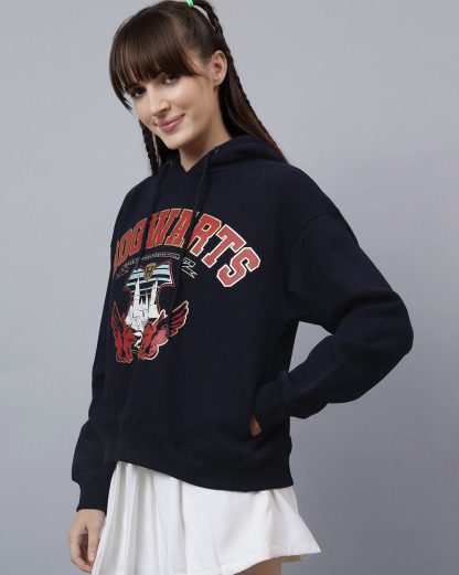 Harry Potter Printed Relaxed Fit Hoodie For Women - Image 3
