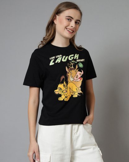 Lion King Printed Regular Fit Tshirt For Women - Image 2