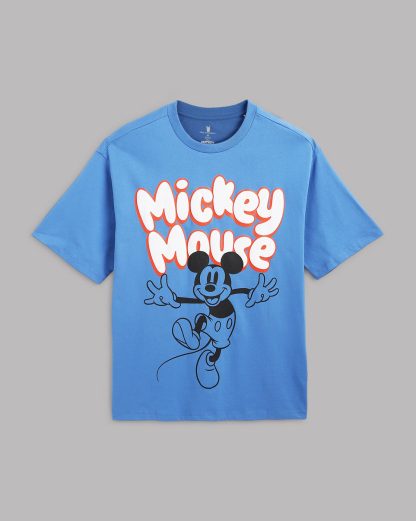 Mickey Mouse Blue Oversized Tshirt Men - Image 6